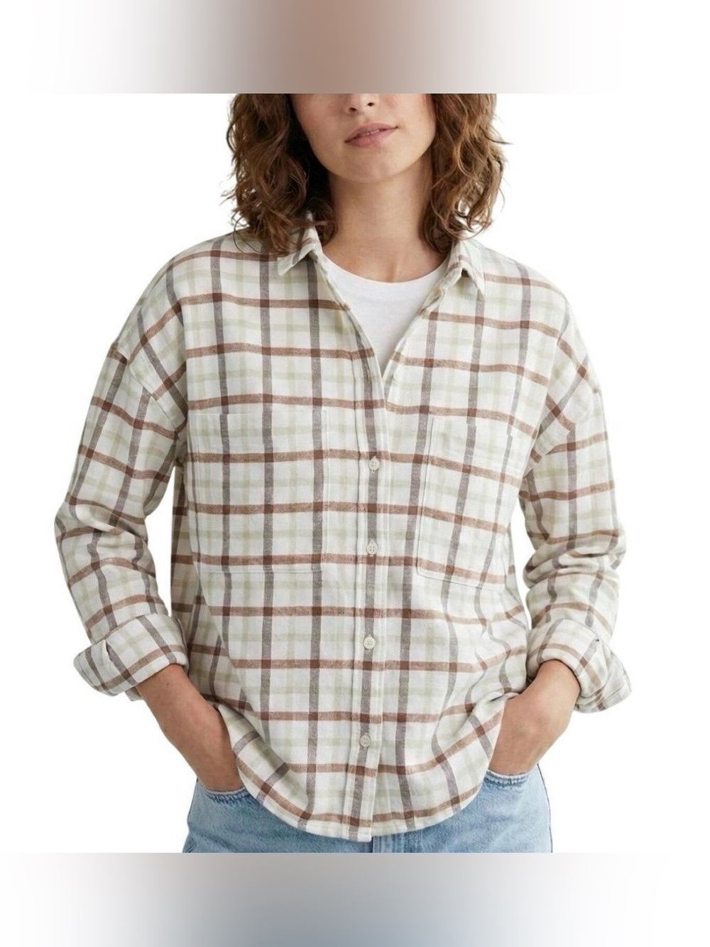 Everlane NWT The Boxy Flannel Shirt Size XS